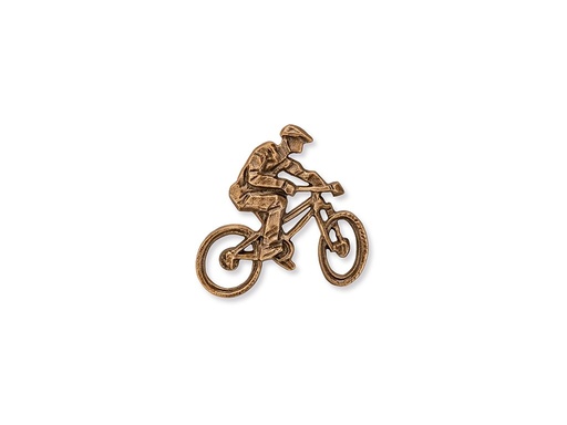 [ST-SK-18909] Bronzový reliéf cyklistu na horskom kole, 7×7,5 cm