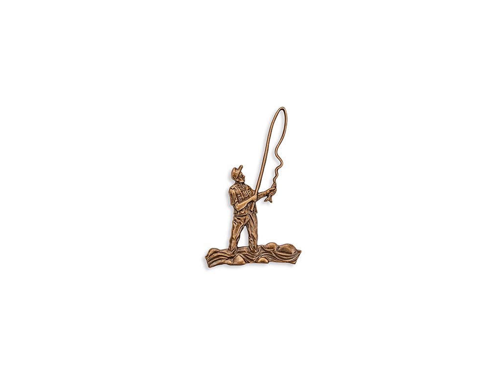Bronzový reliéf Rybár na náhrobok, 14×8,5 cm alebo 19×11,5 cm