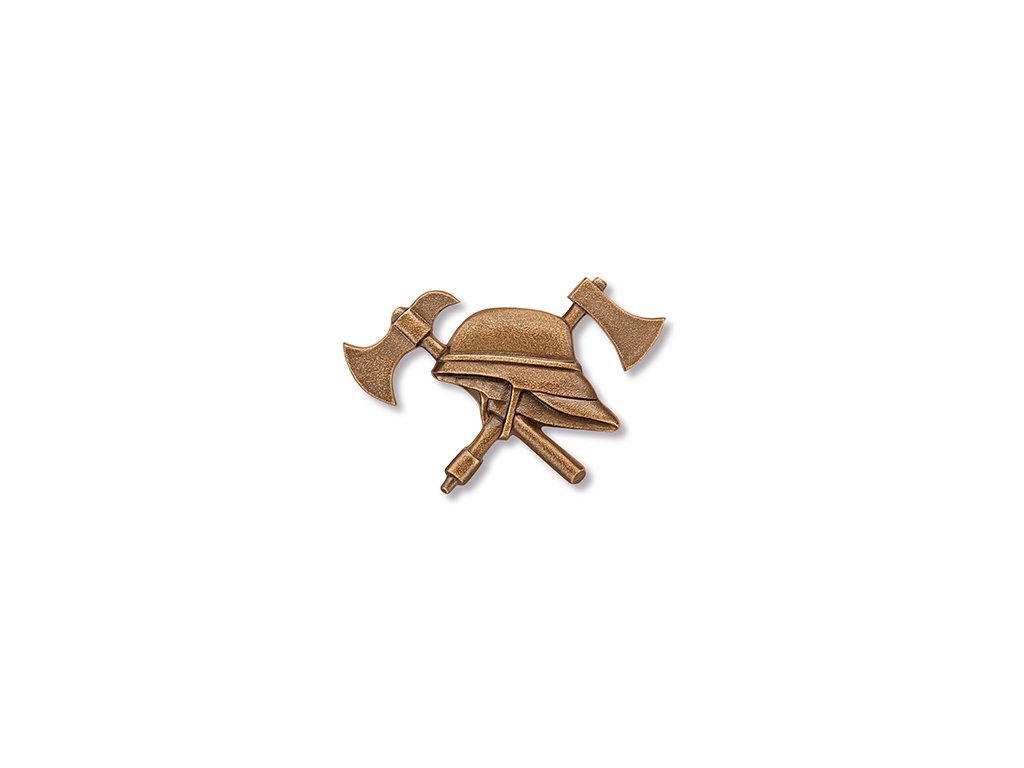 Bronzový symbol hasičov na náhrobok, 6×9 cm alebo 9,5×15 cm