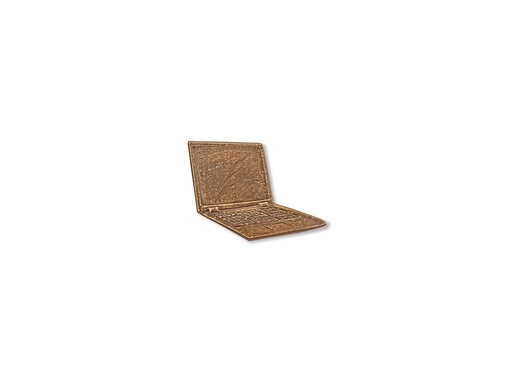 [ST-SK-18944] Bronzová reliéfna dekorácia Laptop na náhrobok, 6×7,5 cm