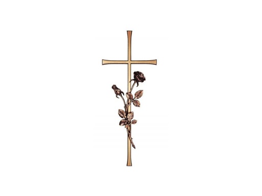 [ST-SK-20291] Náhrobný kríž Elegant s ružou, bronz, 30–60 cm