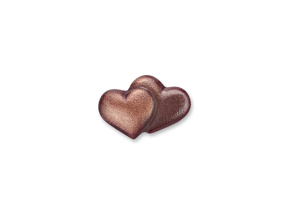 Bronzové dvojité srdce na detský náhrobok, 3×5 cm