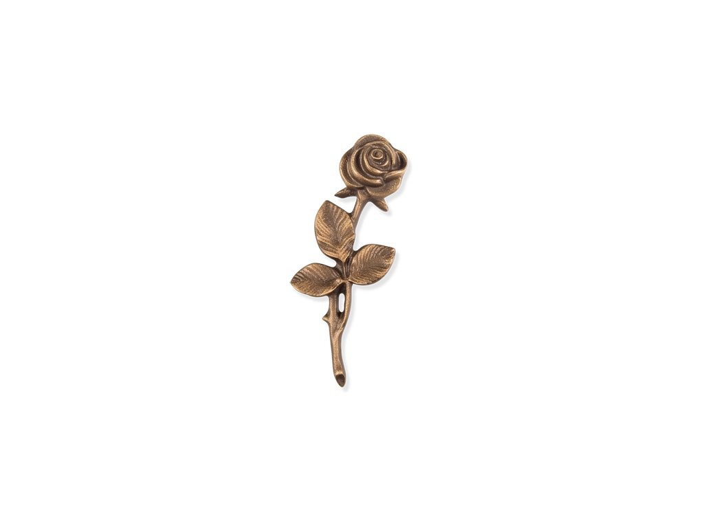 Bronzová ruža na náhrobok, 10×4 cm