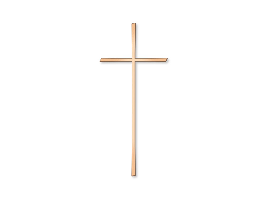 Náhrobný kríž s menom Siehler, bronz, 10–45 cm
