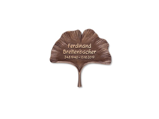 [ST-SK-31539] Bronzová doska s motívom Ginkgo, 17×17 cm
