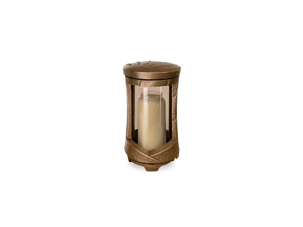 Náhrobný lampáš z bronzu, výška 23 cm