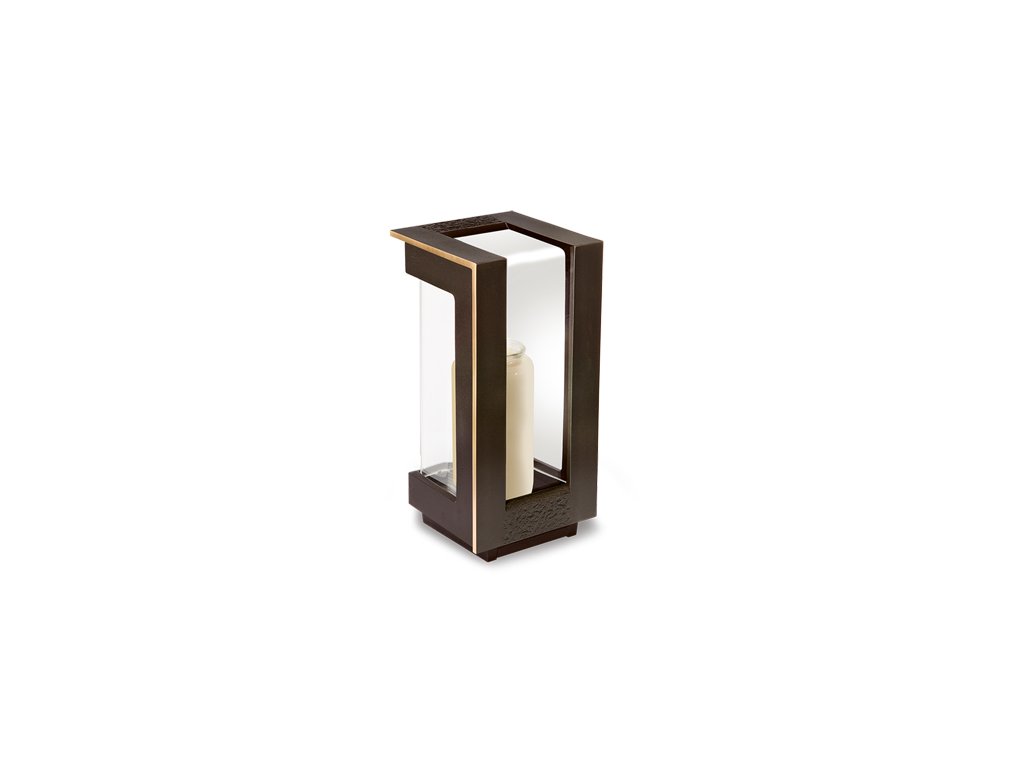 Bronzový lampáš na náhrobok, 25×12×12 cm