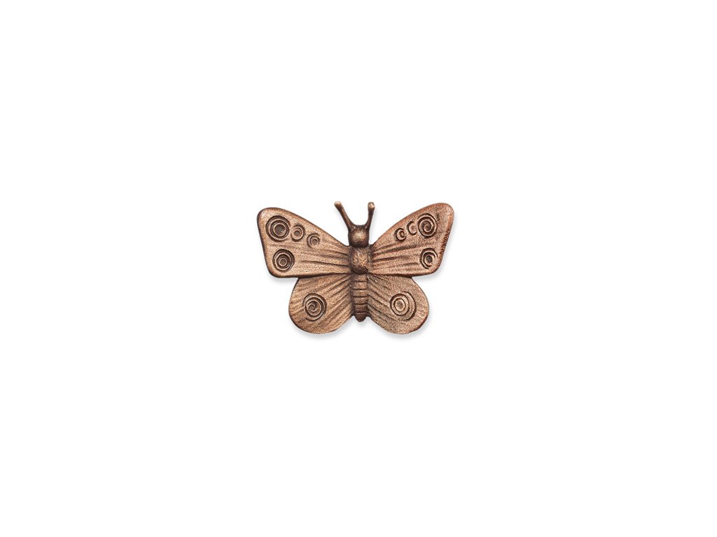 Bronzový motýľ na náhrobok, 4×6 cm
