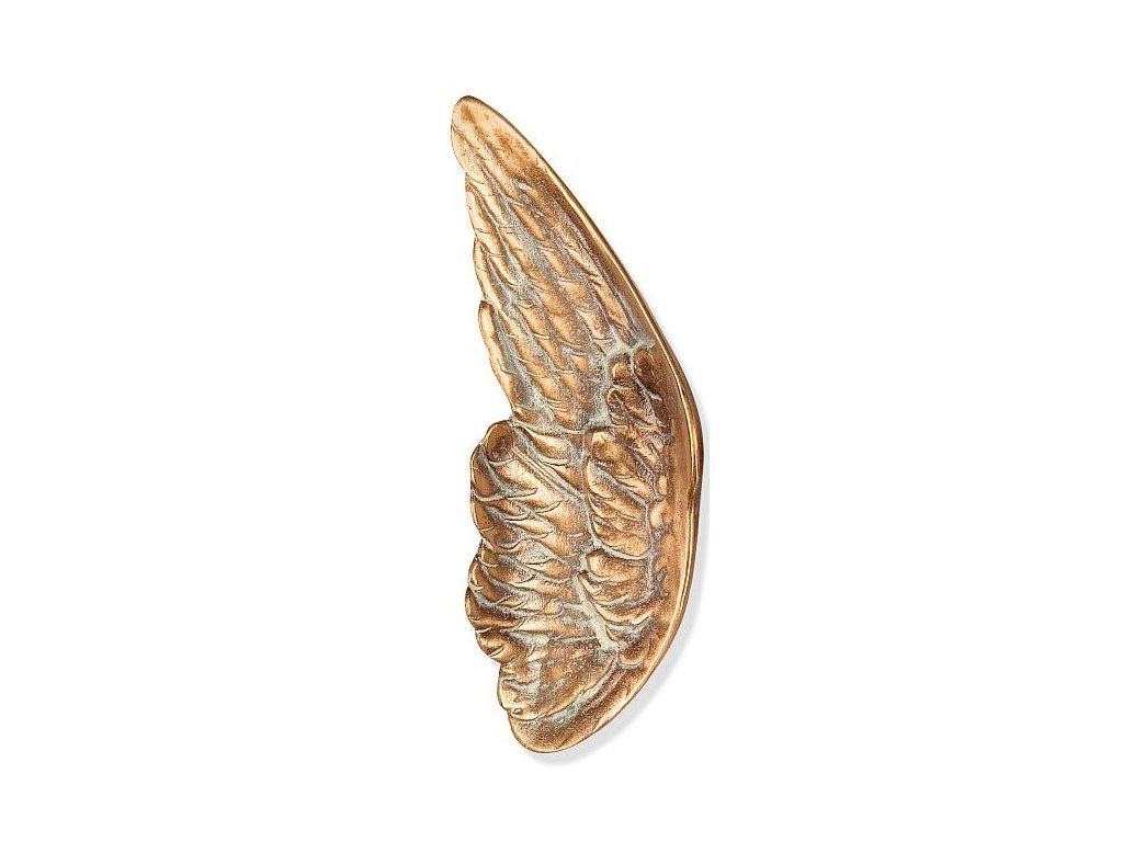 Bronzové krídlo na náhrobok, 15×6 cm