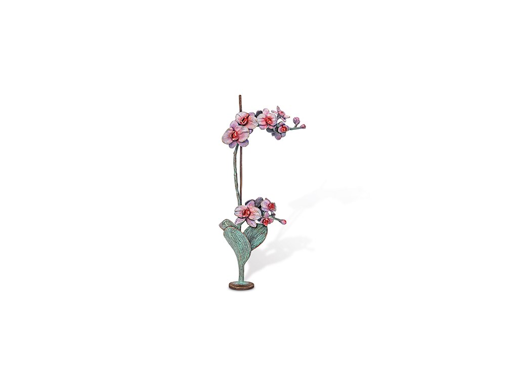 Bronzová orchidea na náhrobok, 43×17,5×10 cm