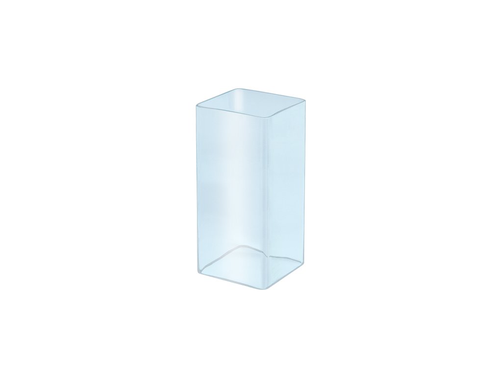 Náhrobný lampáš sklenený, biely, 20×9×9 cm