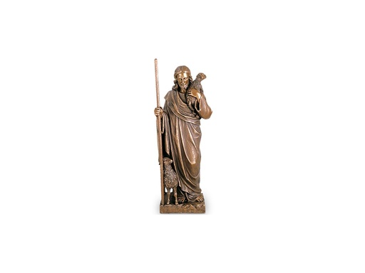 [ST-SK-94840] Bronzová socha Dobrý pastier na náhrobok, 77×29×22 cm