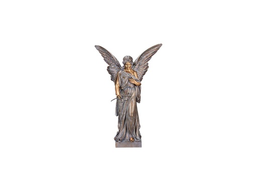 [ST-SK-95120] Bronzový anjel s ružou na náhrobok, 15–155 cm