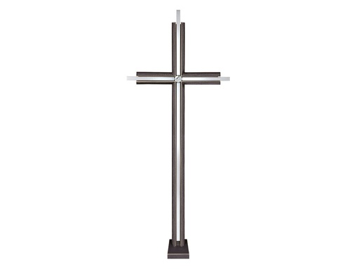 [ST-SK-KREUZ07] Náhrobný kríž s kryštálom, bronz, 73×28 cm alebo 93×28 cm