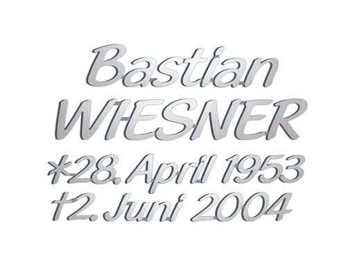 [ST-SK-SZ008] Bronzový nápis Wiesner na náhrobok