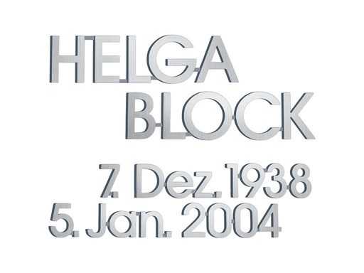 [ST-SK-SZ020] Bronzový nápis Helga Block na náhrobok