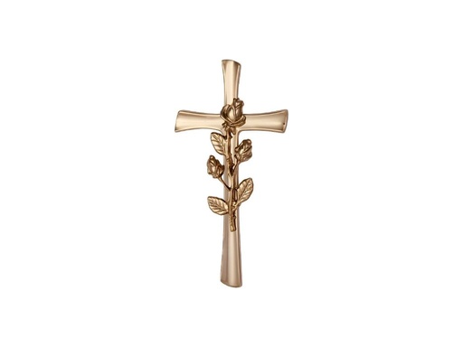 [A1249/BRO] Klassisches Kreuz mit Rose 29,5 (Bronze)