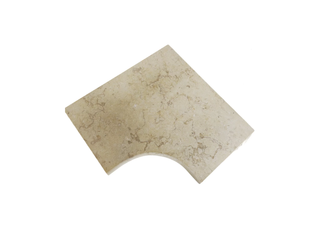 Beckenrand – Ecke Kalkstein Siena Antik Getrommelt 60x35x2 cm